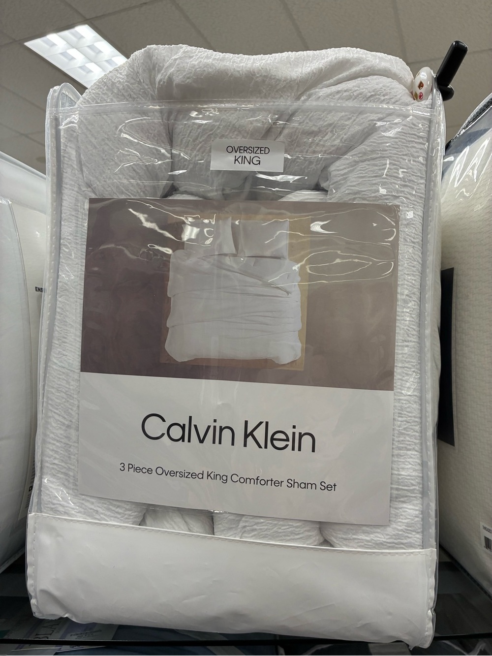 Calvin Klein White Oversized King Comforter Sham Set - Crisp White